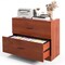 Costway 2-Drawer Wood Lateral File Cabinet with Adjustable Bars for Home Office White/Walnut